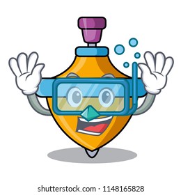 Diving spinning top character cartoon