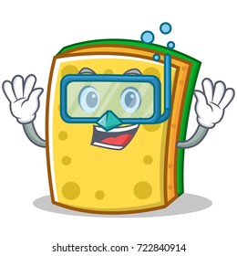 Diving sponge cartoon character funny