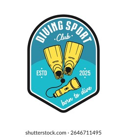 Design vetorial emblema do clube de mergulho esporte