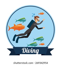 diving sport design, vector illustration eps10 graphic 