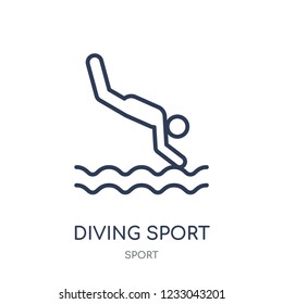 Diving sport icon. Diving sport linear symbol design from sport collection. Simple outline element vector illustration on white background