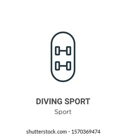 Diving sport outline vector icon. Thin line black diving sport icon, flat vector simple element illustration from editable sport concept isolated on white background