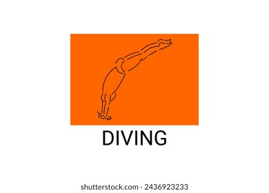 Icono de línea vectorial de buceo (deporte). nadador con deporte de buceo. signo. ilustración de pictograma deportivo