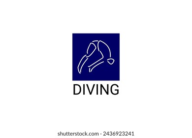 Icono de línea vectorial de buceo (deporte). nadador con deporte de buceo. signo. ilustración de pictograma deportivo