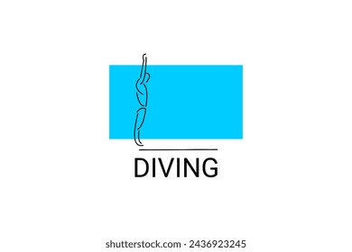 Icono de línea vectorial de buceo (deporte). nadador con deporte de buceo. signo. ilustración de pictograma deportivo