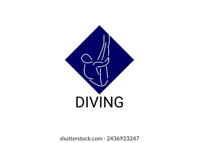 Icono de línea vectorial de buceo (deporte). nadador con deporte de buceo. signo. ilustración de pictograma deportivo