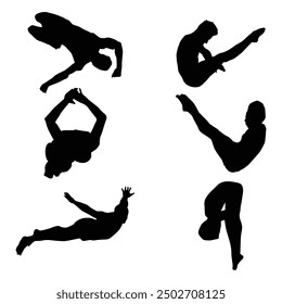 Diving Sports Silhouette Shape Drawing Vol 3