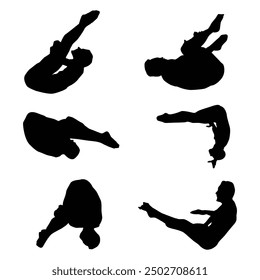 Diving Sports Silhouette Shape Drawing Vol 2