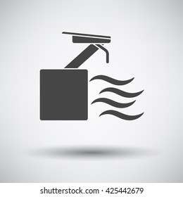 Diving stand icon on gray background with round shadow. Vector illustration.