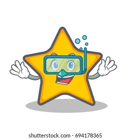 Diving star character cartoon style