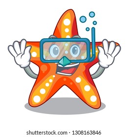 Diving starfish in the cartoon shape funny