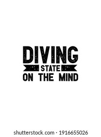 Diving state on the mind.Hand drawn typography poster design. Premium Vector.
