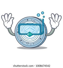 Diving Stratic coin character cartoon