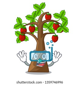 Diving strawberry tree in the mascot pots