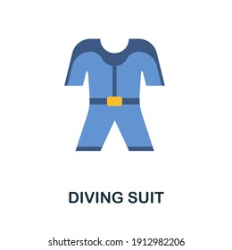 Diving Suit flat icon. Color simple element from diving collection. Creative Diving Suit icon for web design, templates, infographics and more