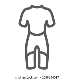 Diving suit line icon, diving and underwater, scuba suit sign vector graphics, a linear pattern on a white background, eps 10.
