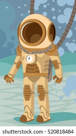 Diving suit man underwater 