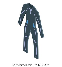 Diving suit showing muscular body structure on white background