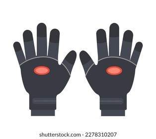 Diving swimming gloves. Underwater protective clothes, diver stuff vector cartoon illustration