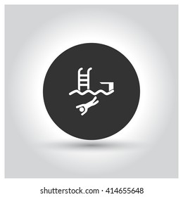 Diving in swimming pool icon