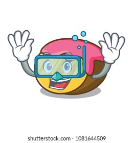 Diving swiss roll character cartoon