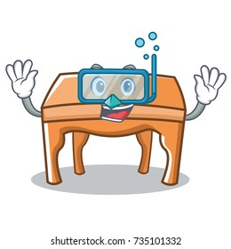 Diving table character cartoon style