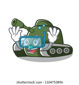 Diving tank character cartoon style