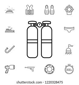 Diving tank icon. Detailed set of diving, fishing and hunting icons. Premium quality graphic design icon. One of the collection icons for websites, web design, mobile app on white background