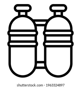 Diving tank icon. Outline Diving tank vector icon for web design isolated on white background