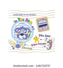 diving time funny animal cartoon,vector illustration