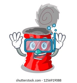 Diving tin can isolated on a mascot