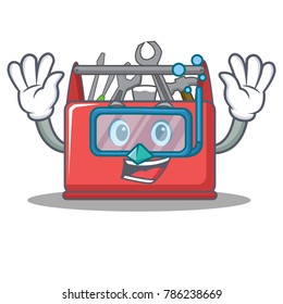 Diving tool box character cartoon