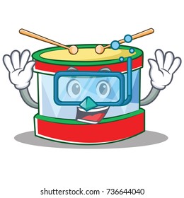 Diving toy drum character cartoon