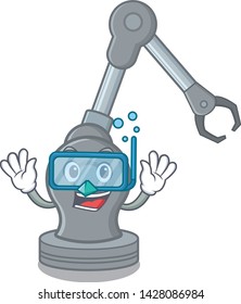 Diving toy robotic arm machine on cartoon shape