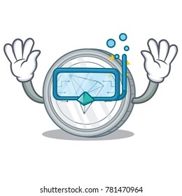 Diving Tron coin character cartoon