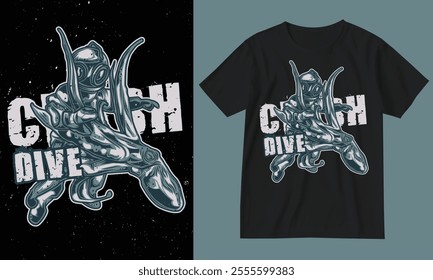 Diving t-shirt design. Sea beach t-shirt design.