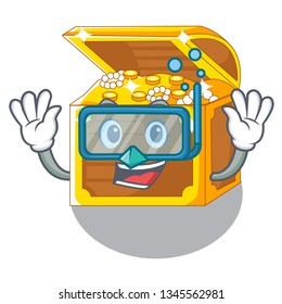 Diving underwater treasure in the shape characters