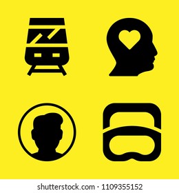 diving, user, train and profile vector icon set. Sample icons set for web and graphic design