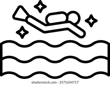 Diving vector icon. Can be used for printing, mobile and web applications.