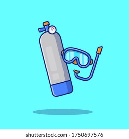 Diving Vector Icon Illustration. Sport Diving Icon Concept Isolated Premium Vector. Flat Cartoon Style 