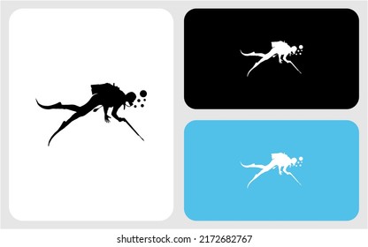 Diving vector logo design art