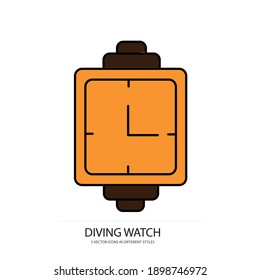 diving watch vector tyype icon