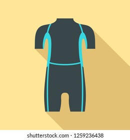 Diving wetsuit icon. Flat illustration of diving wetsuit vector icon for web design