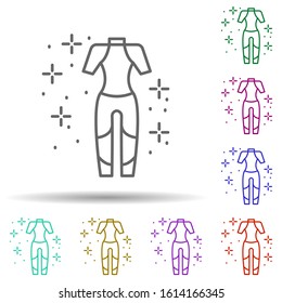 Diving wetsuit in multi color style icon. Simple thin line, outline vector of diving icons for ui and ux, website or mobile application