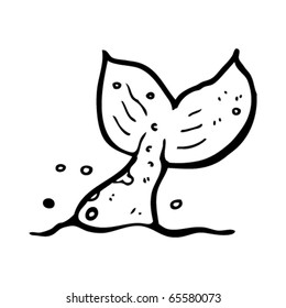 diving whale tail cartoon