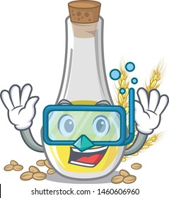 Diving wheat germ oil the mascot shape