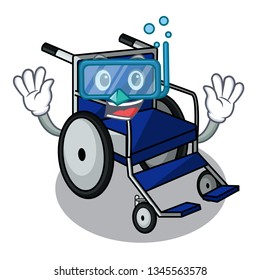 Diving wheelchair in the a character shape