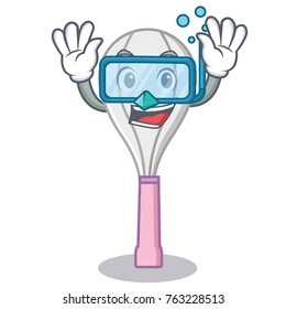 Diving whisk character cartoon style