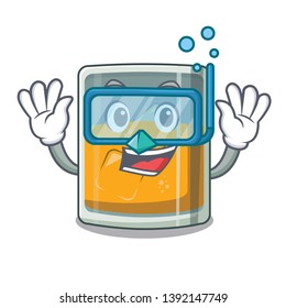 Diving whiskey islated with in the character