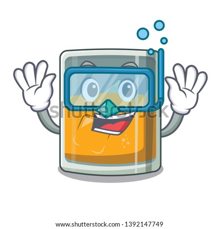 Diving whiskey islated with in the character